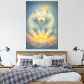 Toile Celestial White Tiger Lovers – Divine Rainbow Clou (Insitu(Chambre))