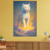 Toile Celestial White Tiger – Rainbow Aura Divine Fantas (Insitu(Salon))