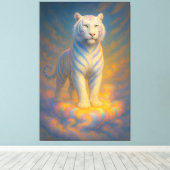 Toile Celestial White Tiger – Rainbow Aura Divine Fantas (Insitu (Plancher de Bois))