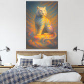 Toile Celestial White Tiger – Rainbow Aura Guardian Fant (Insitu(Chambre))
