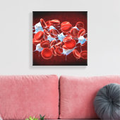 Toile Cellules de sang rouge avec leucocytes (Insitu(Salon))