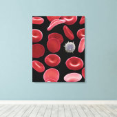 Toile Cellules de sang rouge et une cellule de sang blan (Insitu (Plancher de Bois))