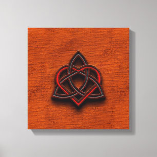 Toile Céltic Knotwork Valentine Heart Canvas Texture 1
