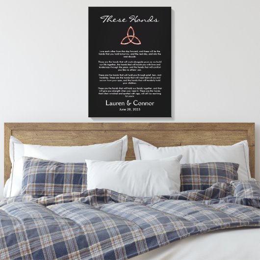 Toile Celtic Trinity Knot Irlandais Vows Mariage Handfas (Insitu(Chambre))