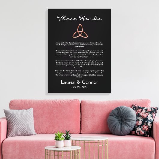 Toile Celtic Trinity Knot Irlandais Vows Mariage Handfas (Insitu(Salon))