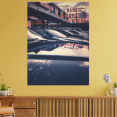 Toile Centre du marché public de Seattle à Twilight (Insitu(Salon))