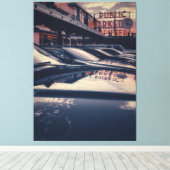 Toile Centre du marché public de Seattle à Twilight (Insitu (Plancher de Bois))