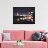Toile Centre-ville d'Austin Texas Night Skyline Firework (Insitu(Salon))