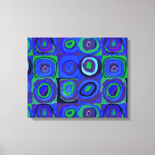 Toile Cercle Carré Kandinsky Farbstudie Blue Quadrate (Recto)