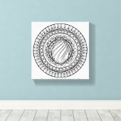 Toile Cercle Tribal Doodle 6 (Insitu (Plancher de Bois))