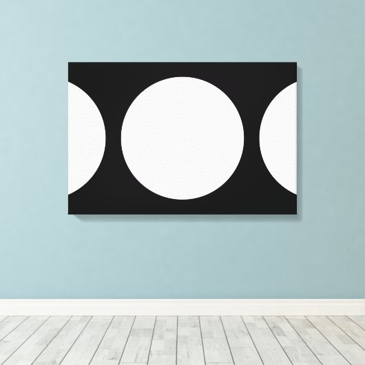 Toile Cercles blancs sur noir (Insitu (Plancher de Bois))
