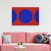 Toile Cercles bleus sur rouge (Insitu(Salon))