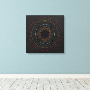 Toile Cercles concentrés minimalistes Géométrie Art Impr