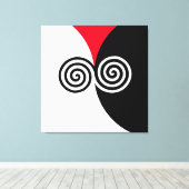 Toile Cercles de spirale abstraits sur fond noir rouge e (Insitu (Plancher de Bois))