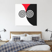 Toile Cercles de spirale abstraits sur fond noir rouge e (Insitu(Chambre))