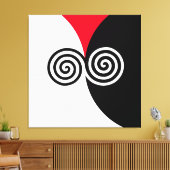 Toile Cercles de spirale abstraits sur fond noir rouge e (Insitu(Salon))