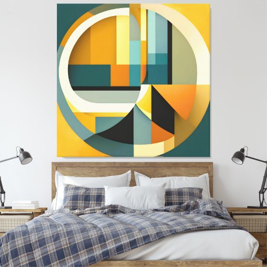 Toile Cercles et rectangles d'abstraction géométriques r (Insitu(Chambre))