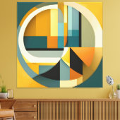 Toile Cercles et rectangles d'abstraction géométriques r (Insitu(Salon))