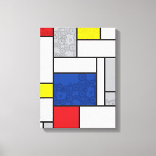 Toile Cercles Rétro Mondrial Minimaliste De Stijl Mod Ar