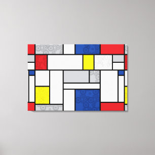 Toile Cercles Rétro Mondrial Minimaliste De Stijl Mod Ar