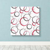 Toile Cercles rouges gris blanc (Insitu (Plancher de Bois))