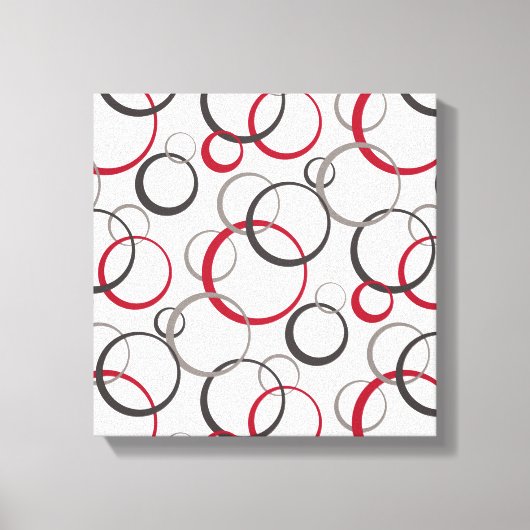 Toile Cercles rouges gris blanc (Recto)