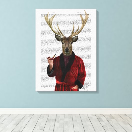 Toile Cerf dans la veste de tabac (Insitu (Plancher de Bois))