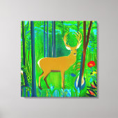 Toile Cerf dans un cadre forestier d'Imaginaire (Recto)