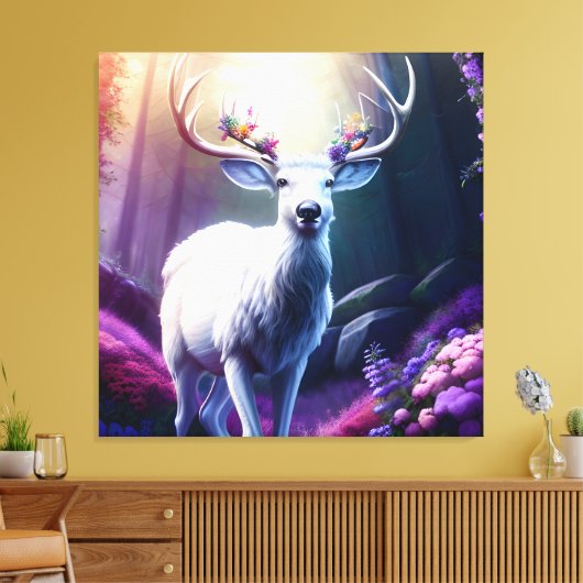 Toile Cerf de fleurs 3 (Insitu(Salon))