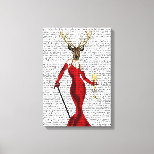 Toile Cerf De Glamour En Rouge (Recto)