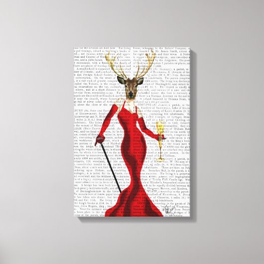 Toile Cerf De Glamour En Rouge 4 (Recto)