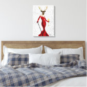 Toile Cerf De Glamour En Rouge 4 (Insitu(Chambre))