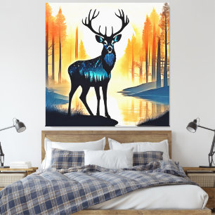 Toile Cerf de la forêt mystique