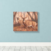 Toile Cerf De Virginie Dans La Forêt Style Rétro Nature (Insitu (Plancher de Bois))