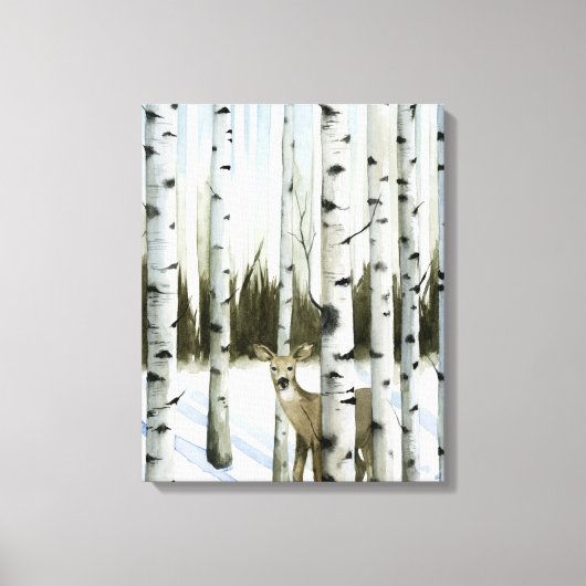 Toile Cerf en chute de neige (Recto)