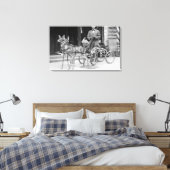 Toile Cerf entraîné attelé à un Odd Sleigh sur roue (Insitu(Chambre))