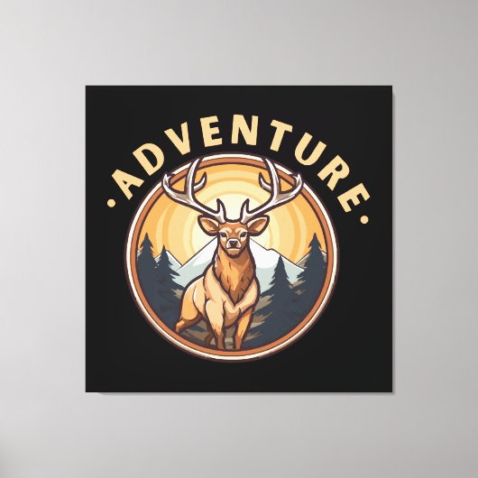 Toile Cerf - Faune - Camping - Aventure (Recto)