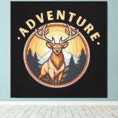 Toile Cerf - Faune - Camping - Aventure (Insitu (Plancher de Bois))