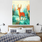 Toile Cerf forestier enchanté - Bois d'hiver capricieux (Insitu(Chambre))