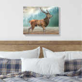Toile Cerf Lone Dans La Forêt Misty (Insitu(Chambre))