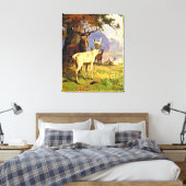 Toile Cerf Rouge Et Blanc Près D'Un Étang De Forêt (Insitu(Chambre))