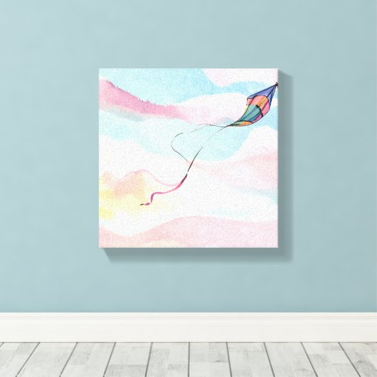 Toile Cerf volant | Aquarelle aérienne Sky (Insitu (Plancher de Bois))