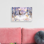 Toile Cerfs dans une forêt enneigée (Saison d'hiver) (Insitu(Salon))
