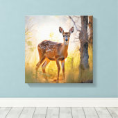 Toile Cerfs Élégants dans la Forêt Dessin Nature (Insitu (Plancher de Bois))