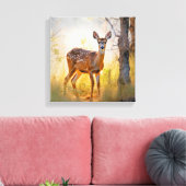 Toile Cerfs Élégants dans la Forêt Dessin Nature (Insitu(Salon))
