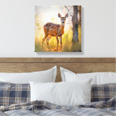 Toile Cerfs Élégants dans la Forêt Dessin Nature (Insitu(Chambre))