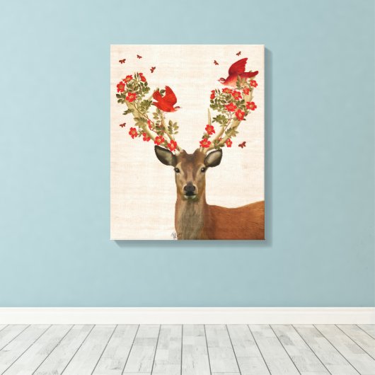 Toile Cerfs et Inséparables (Insitu (Plancher de Bois))