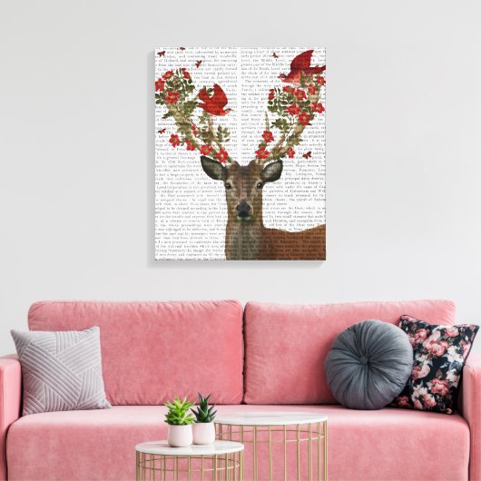 Toile Cerfs et Inséparables (Insitu(Salon))