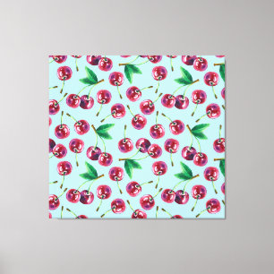 Toile Cerises d'aquarelle modernes : Motif de baies jute