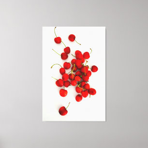 Toile Cerises rouges à la lumière naturelle Pose sur bla